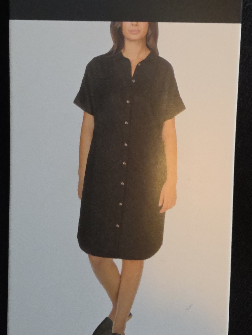 Well Worn Black Button-Front Midi Shirt Dress